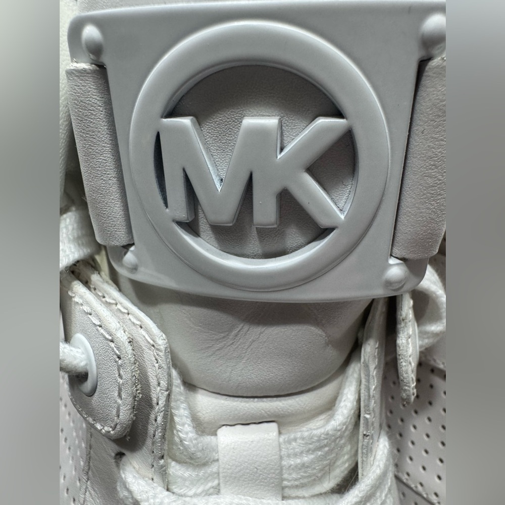 Michael Kors Women’s Nikko Optic White High-Top Hidden Wedge Sneakers Size 10 - Picture 5 of 12